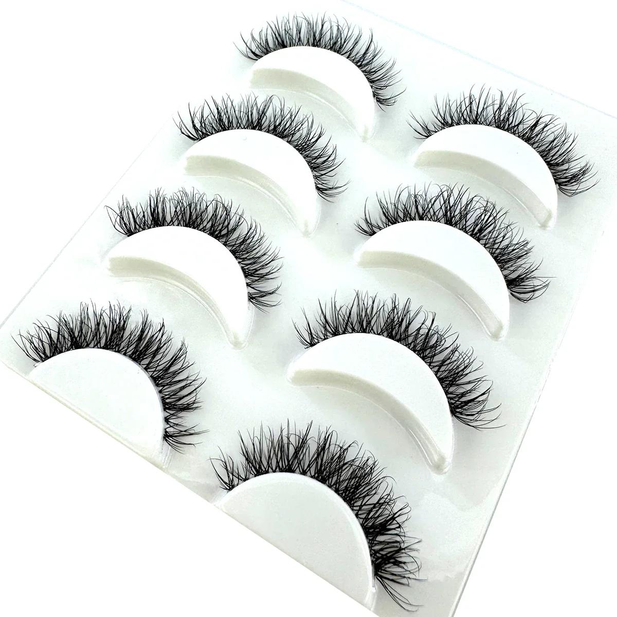 Nouveau 4 paires de faux cils vaporeux Volume 3D moelleux naturel avec bande transparente-extension 