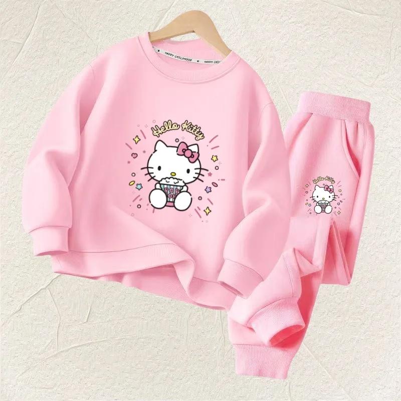 Ensemble de vêtements d'automne pour bébé fille, sweat-shirt et pantalon imprimés de dessin animé Sa