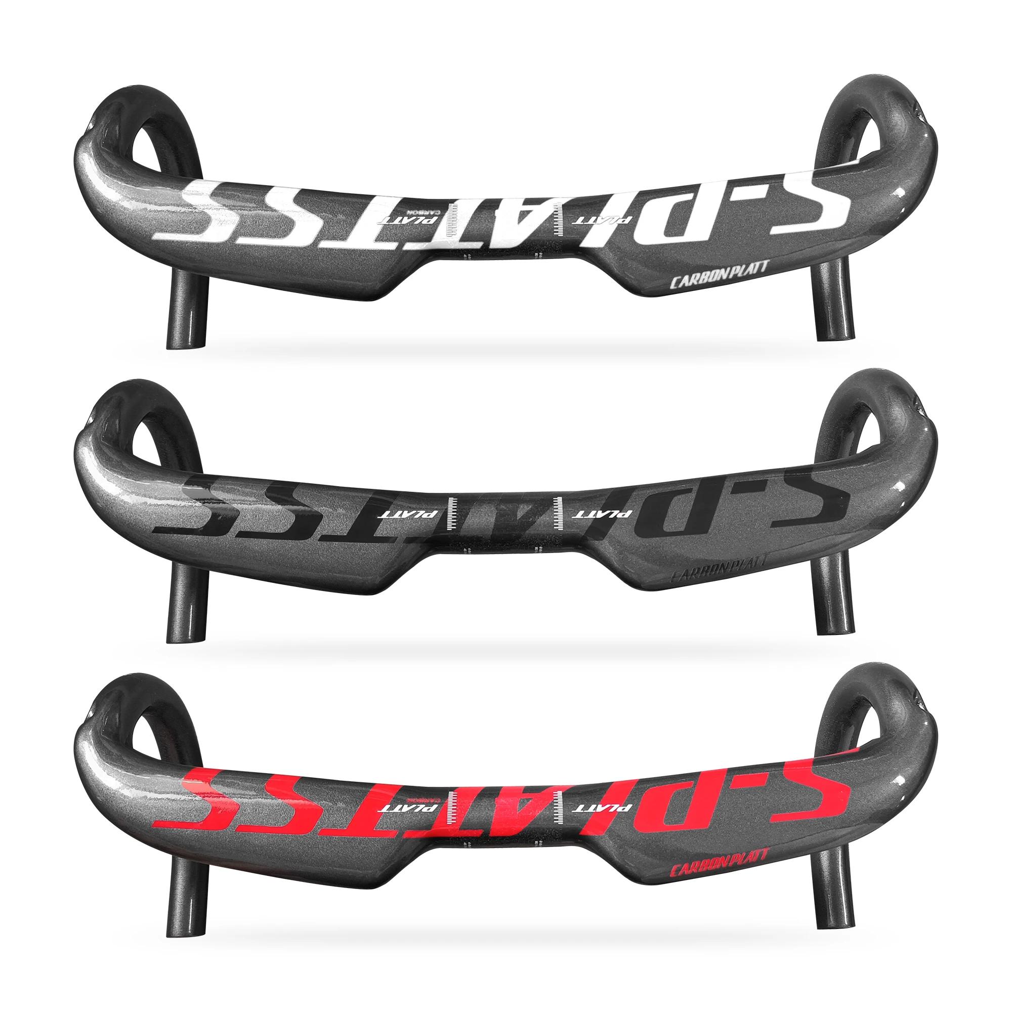 Guidon de vélo de route en carbone 400/420/440mm, routage interne brillant, accessoires de vélo
