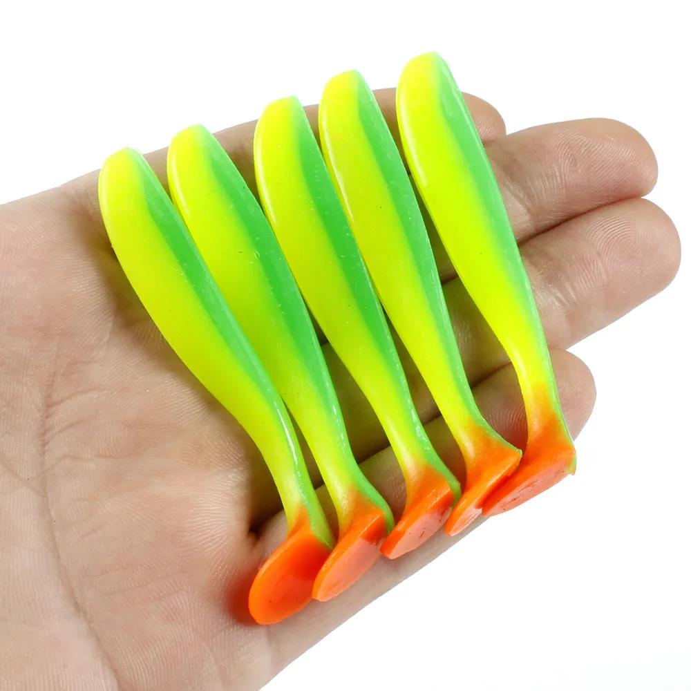 Leurres souples en silicone avec queue en T, appât Élde type poisson nageur idéal pour la pêche à la