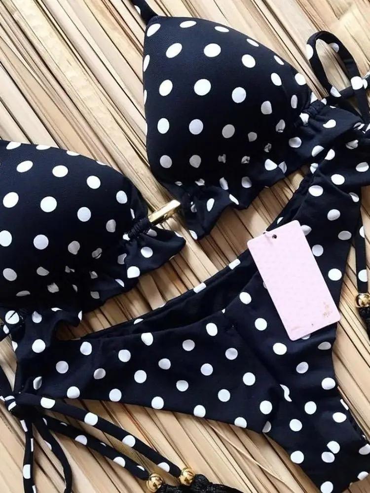 RUOTONGSEPT Sexy imprimé Bikinis ensemble femmes maillot de bain bandeau deux pièces maillots de bai