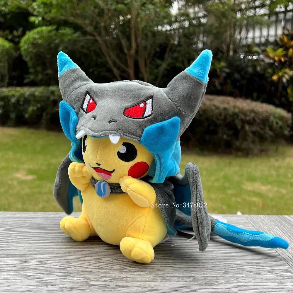 4 Styles Cosplay Pokemon peluche Mega brillant Charizard XY Pikachu cape peluche jouet dessin animé 