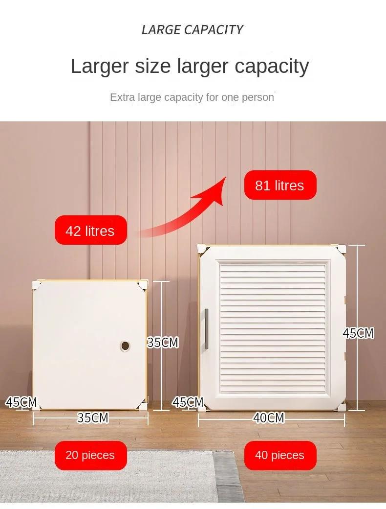Armoire de Rangement Multifonctionnelle, Meuble de Chambre à Coucher, Casier à Assembler Pliable, Pa