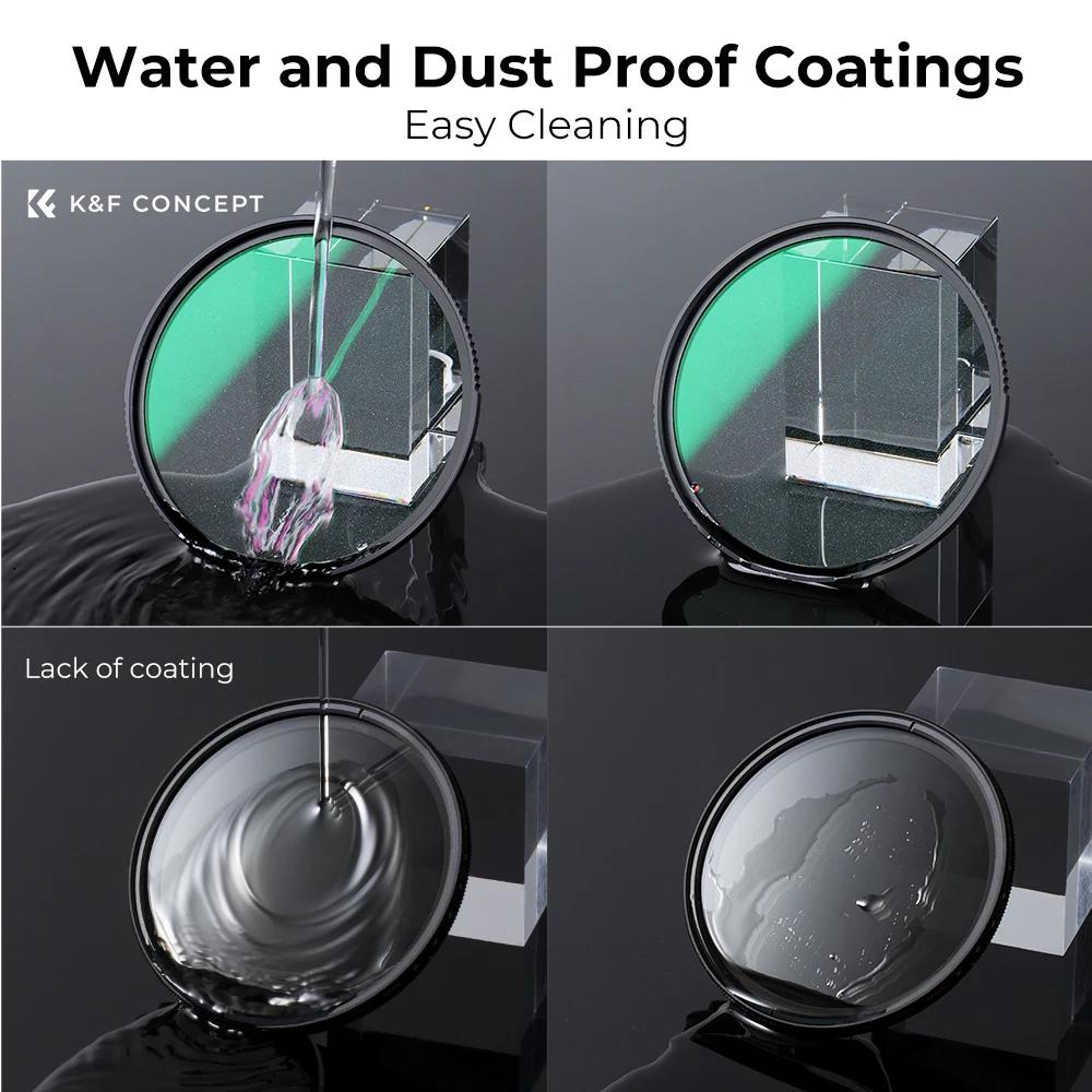 Filtre en verre miroir micro-lumineux K&F CONCEPT 49-82mm Shimmer Diffusion 1 pour objectifs d'appar