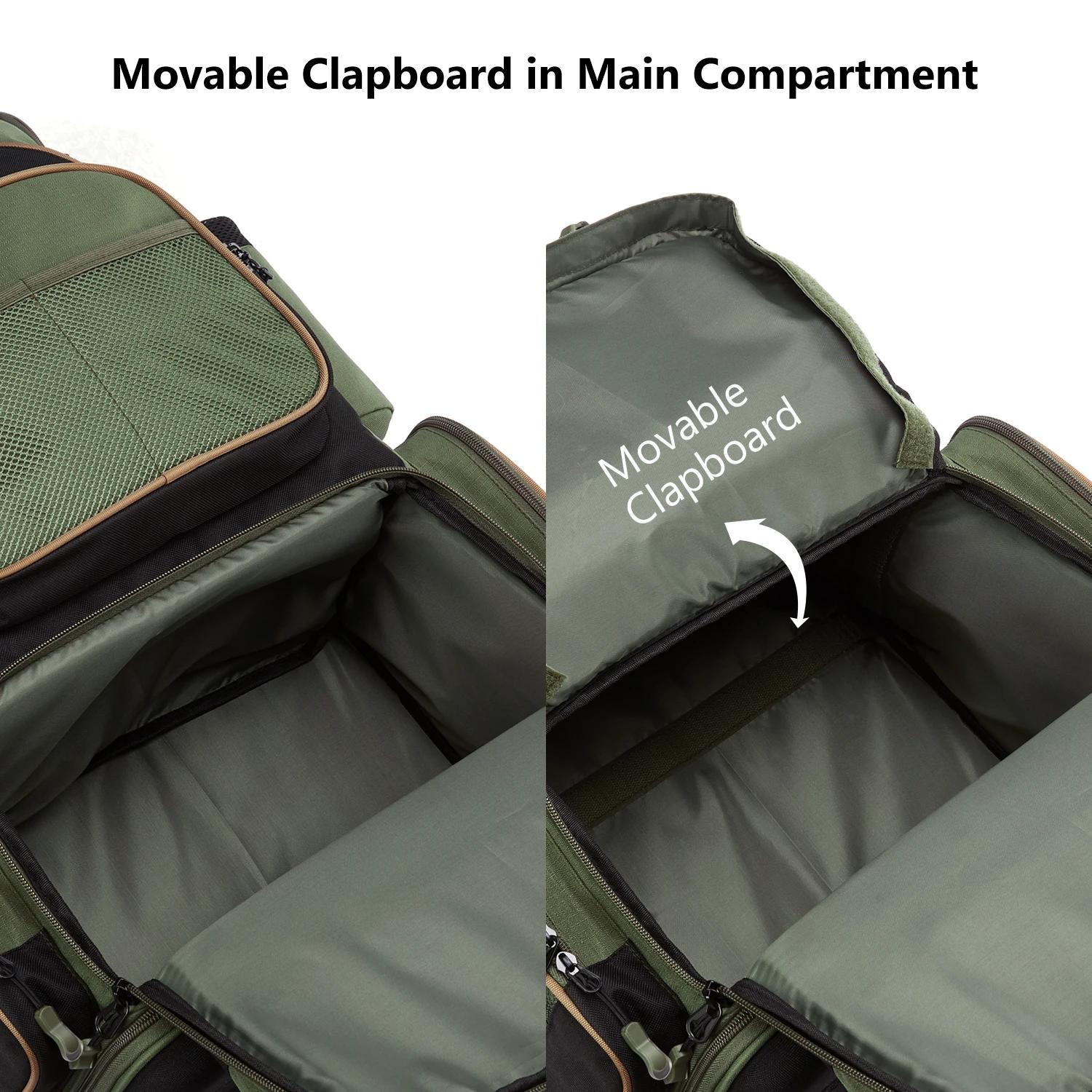 Bassdash-Sac à dos vert armée avec housse de protection contre la pluie, matériel de pêche lancé SD2