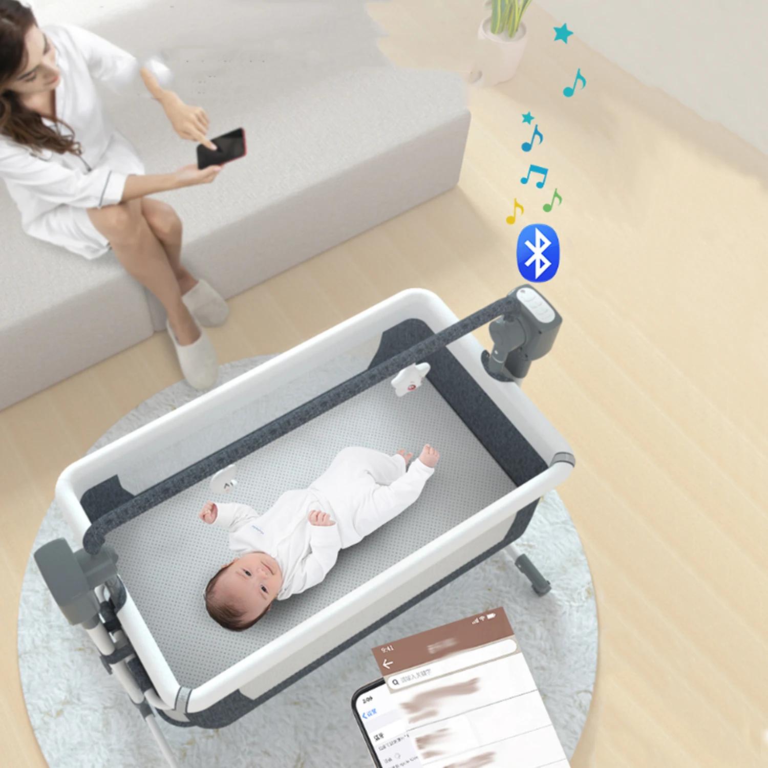 Moussinet pour bébé, à bascule électrique automatique avec télécommande, couffin de chevet pour nouv