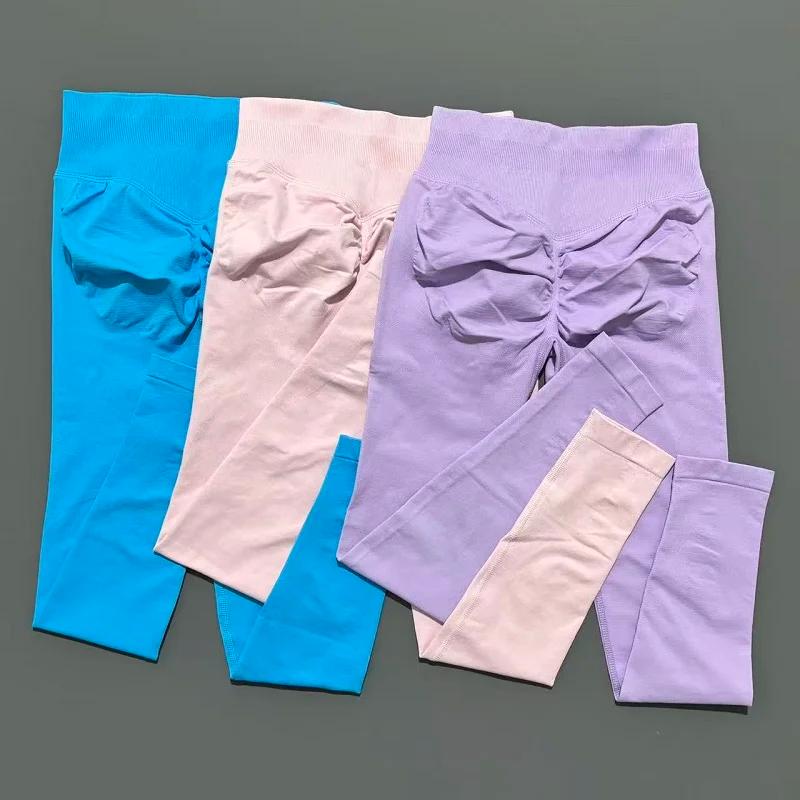 Femmes sport Leggings sans couture Yoga pantalons longs exercice Scrunch fesses Leggings vélo course