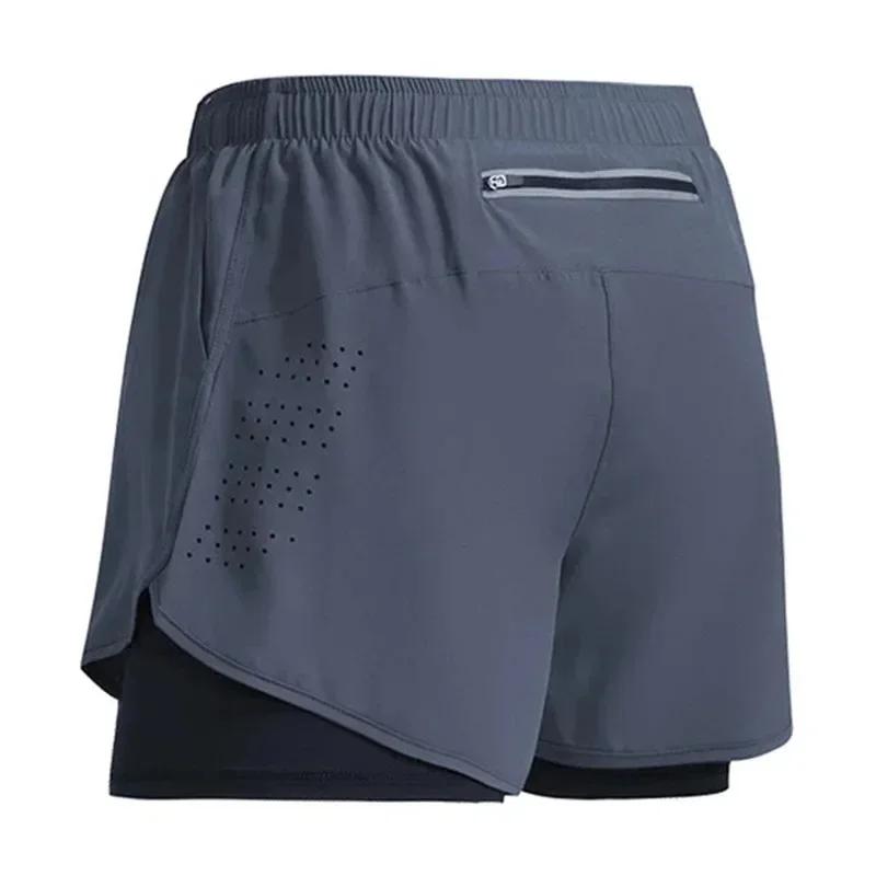 Shorts d'entraînement 2-en-1 homme 2026 - Séchage rapide pour gym, plage et course à pied