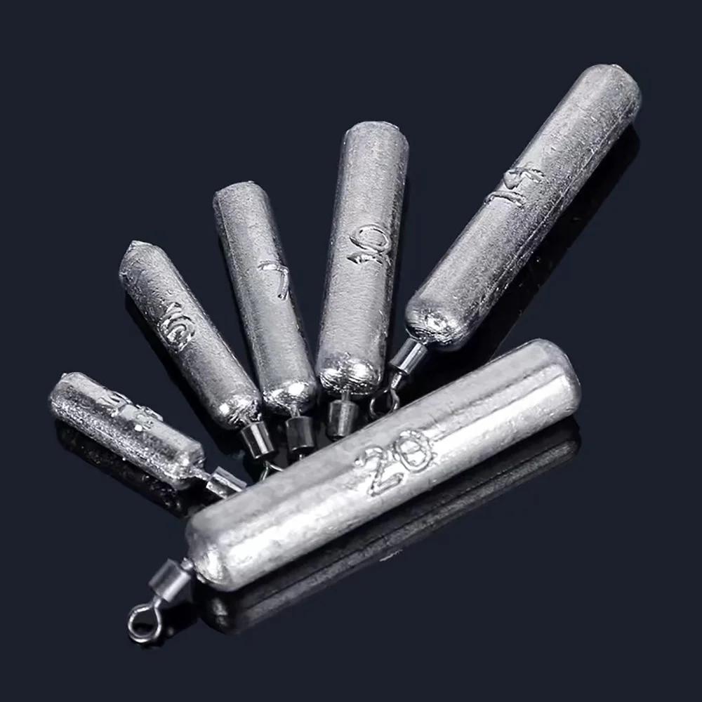 Poids de tir de chute 5 pièces/lot, plombs de pêche 3.5g 5g 7g 10g 14g 20g, Tube de balle, tige rapi