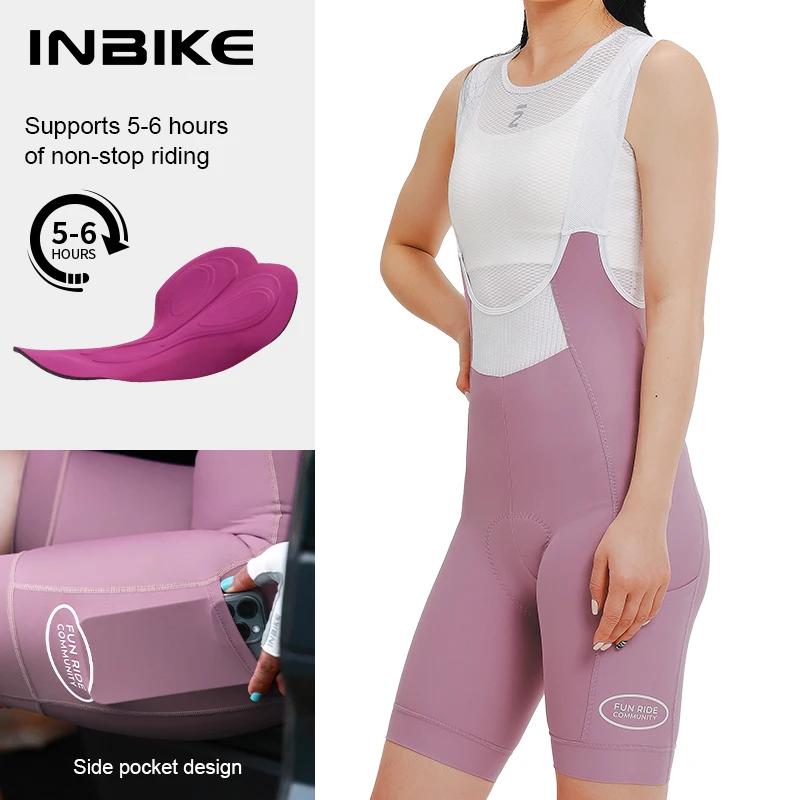 INBIKE – pantalon à bretelles de cyclisme pour femmes, taille haute, short de vélo d'été avec bretel