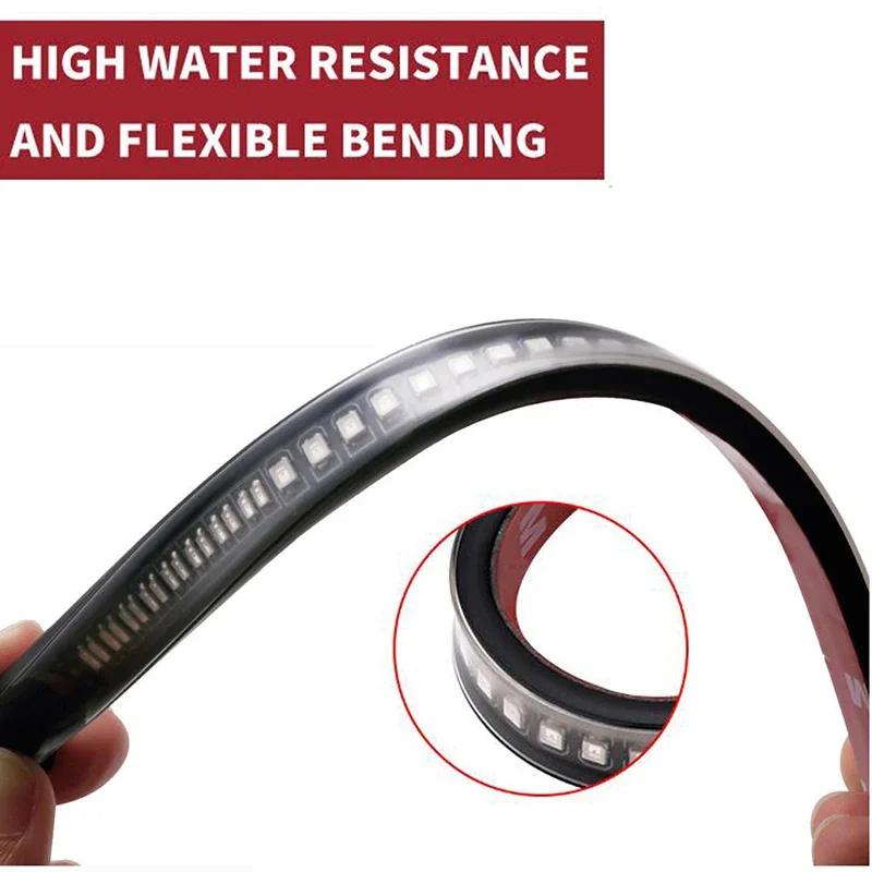 Flexible 48 LED moto barre lumineuse bande queue clignotant queue frein arrière arrêt ampoule lampe