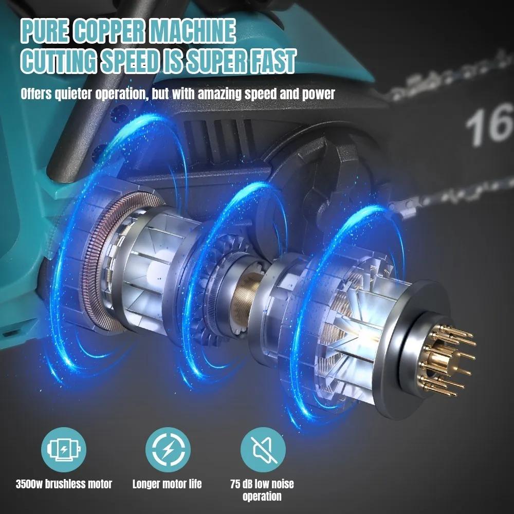 Makita – tronçonneuse électrique sans fil de 16 pouces, avec huileur automatique, outil de coupe pou