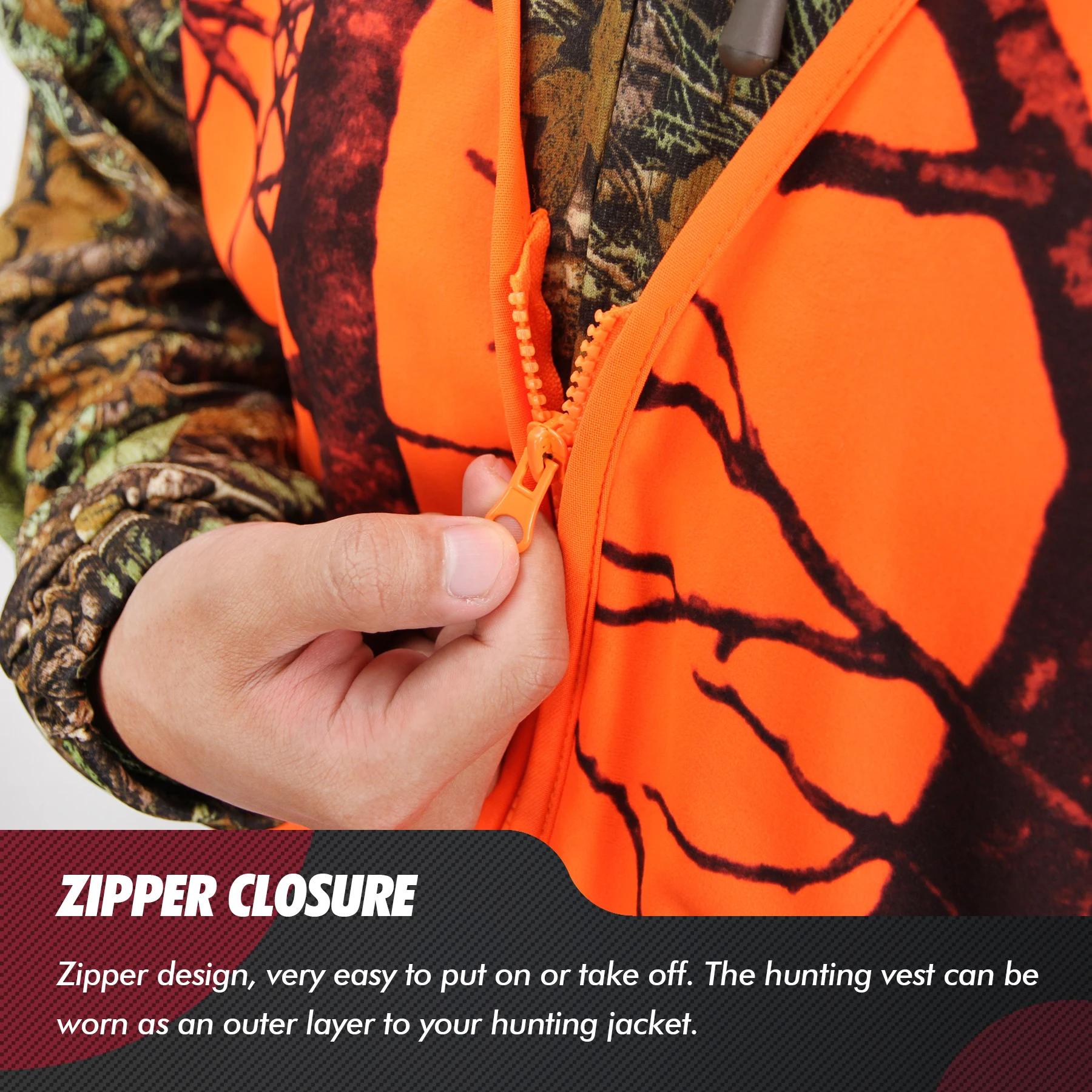 Gilet de chasse Orange à séchage rapide pour hommes, grande taille, pour adultes, voyage en plein ai