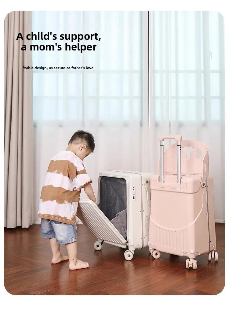 BunnyFly enfants 20 pouces bagage peut s'asseoir paresseux bagages valise de voyage fille roulant po