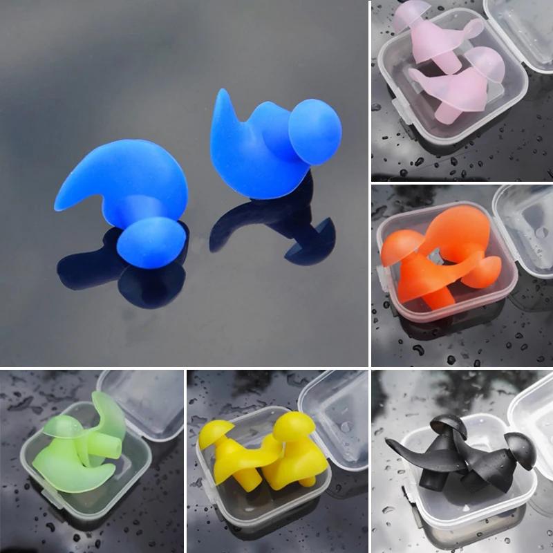Bouchons d'oreilles en Silicone souple et Portable, accessoires de natation pour Sports aquatiques,