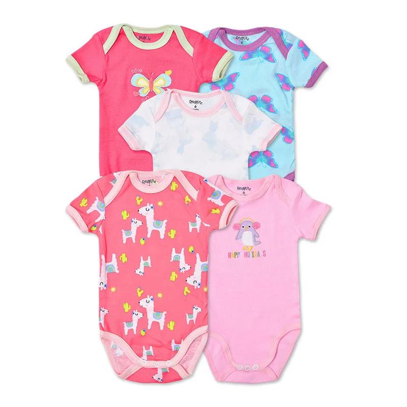 Combinaison à ailes en coton à manches courtes, 5 pièces, 3M-24M, body pour bébé