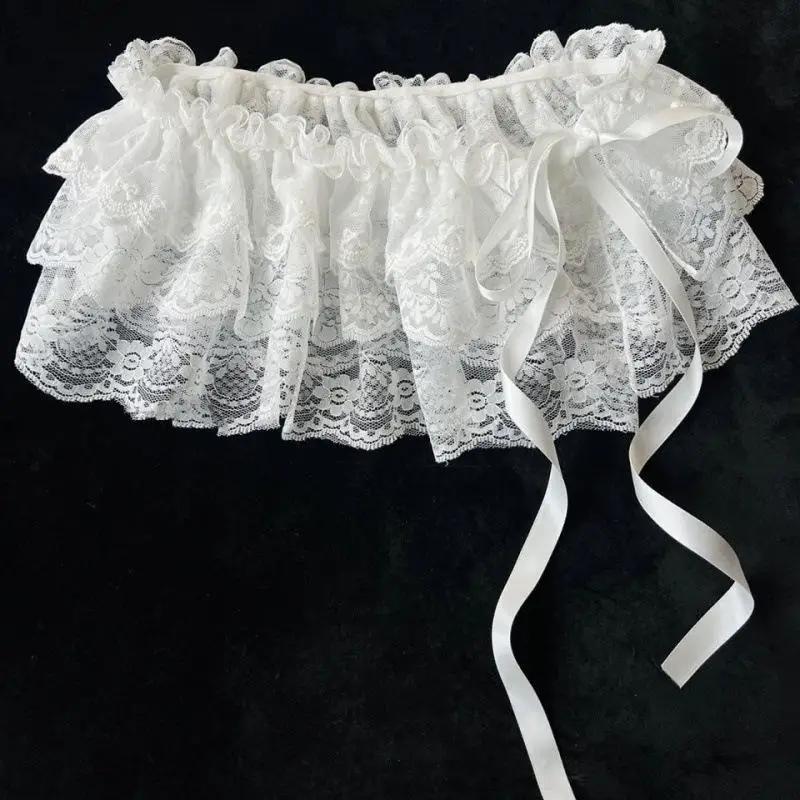 2025 coréen Ins Unique dentelle couches gaze jupes dentelle garniture a-ligne courte tissu Mini tail