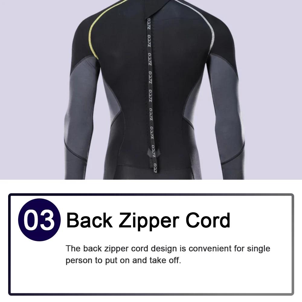 Combinaison de plongée en néoprène pour hommes, 1.5mm, une pièce complète pour adultes, fermeture éc