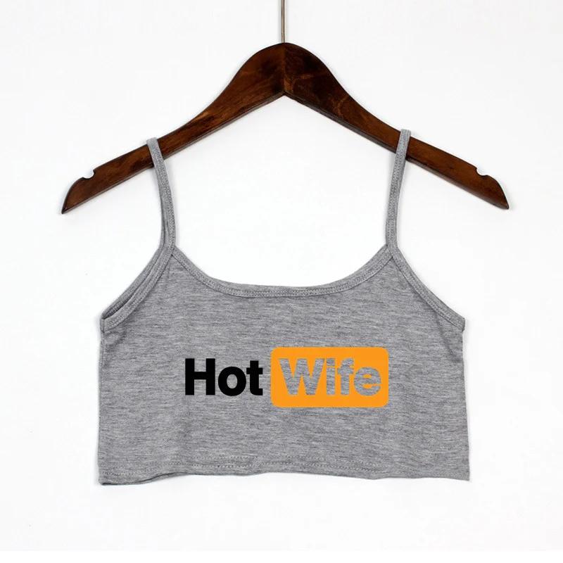 Drôle femme chaude lettres imprimer nouveau Sexy haut court été femmes Sexy élastique coton Camis sa
