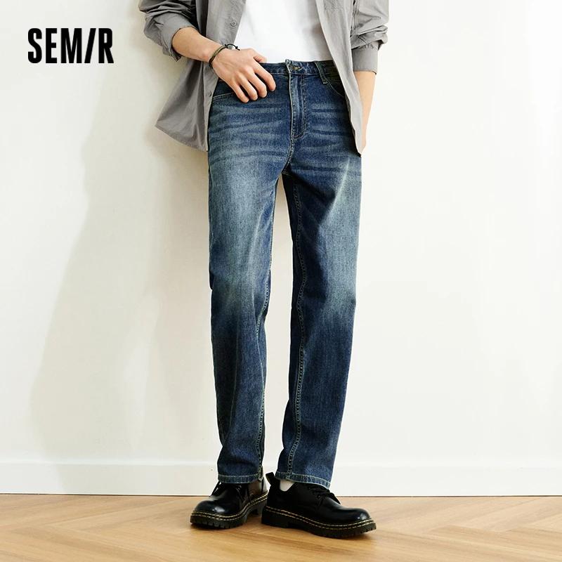 Jean Homme Semir Stretch 2026 Vintage Lavé Coupe Droite Style Urbain Décontracté Quotidien Doux Conf