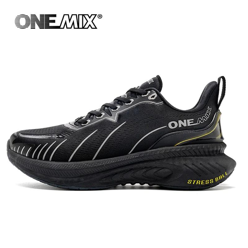 ONEMIX blanc chaussures de course sur route pour hommes coussin d'air chaussures de Sport en plein A