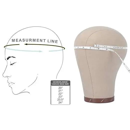 21 "/22"/23 "/23.5"/24 "tête de bloc de toile tête de Mannequin trame/affichage de perruque style tê