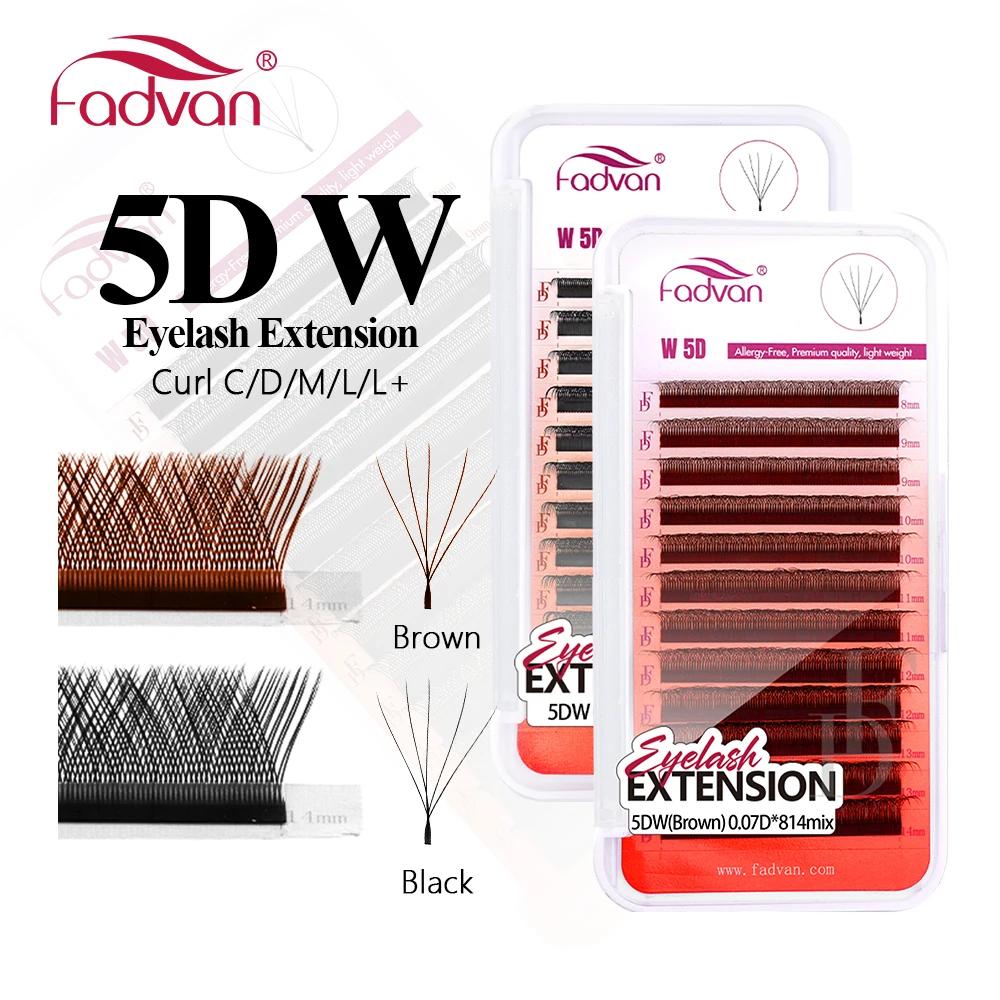 FADVAN 5D cils en forme de W ventilateurs de Volume préfabriqués naturels C/D/L/M Curl W