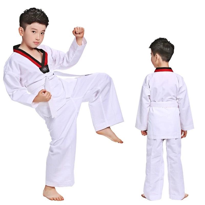 Costume TKD taekwondo karaté judo blanc unisexe enfants adultes 2022