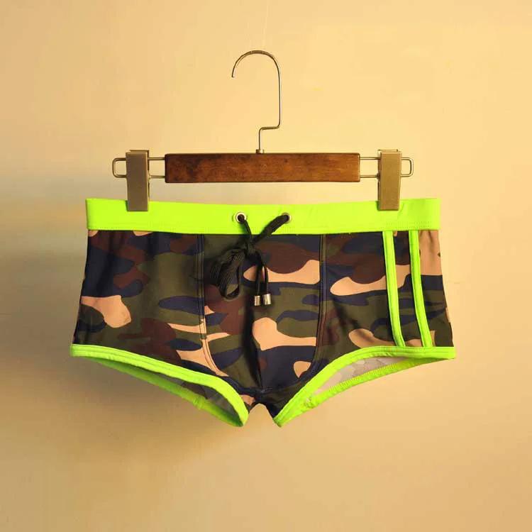 Maillot de bain homme camouflage push-up - Taille basse sexy pour sport plage et natation