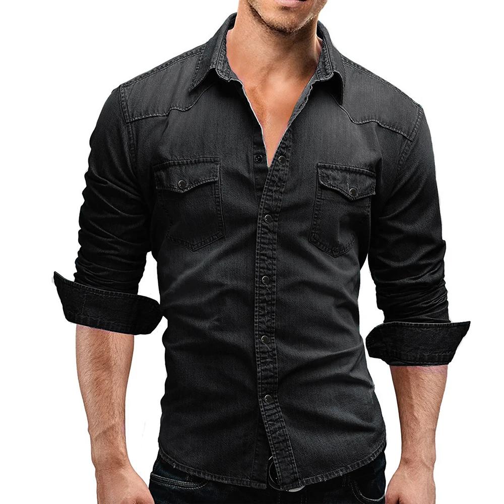 T-shirt en Denim à manches longues pour homme