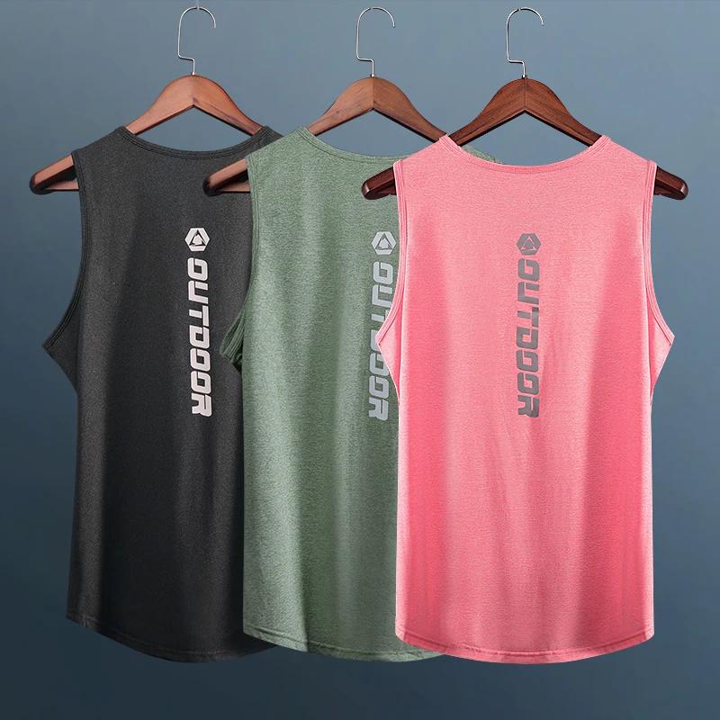 Débardeur de sport pour homme, T-shirt de fitness et course, mode estivale, coupe ample, tenue de basketball, séchage rapide, haut d'entraînement