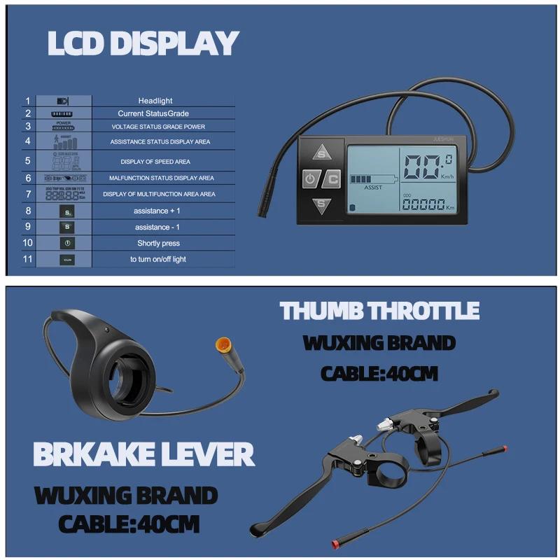 BAFANG-kit de vélo électrique avec batterie 12Ah 15Ah, moteur intégré dans le moyeu de la roue avant/arrière, 20/26 pouces, 27.5 700C