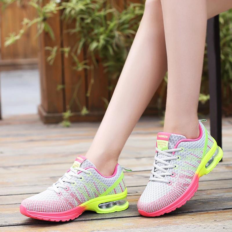 Chaussures de Sport Femme Course Plein Air Respirantes Antidérapantes Baskets Marche Décontractées