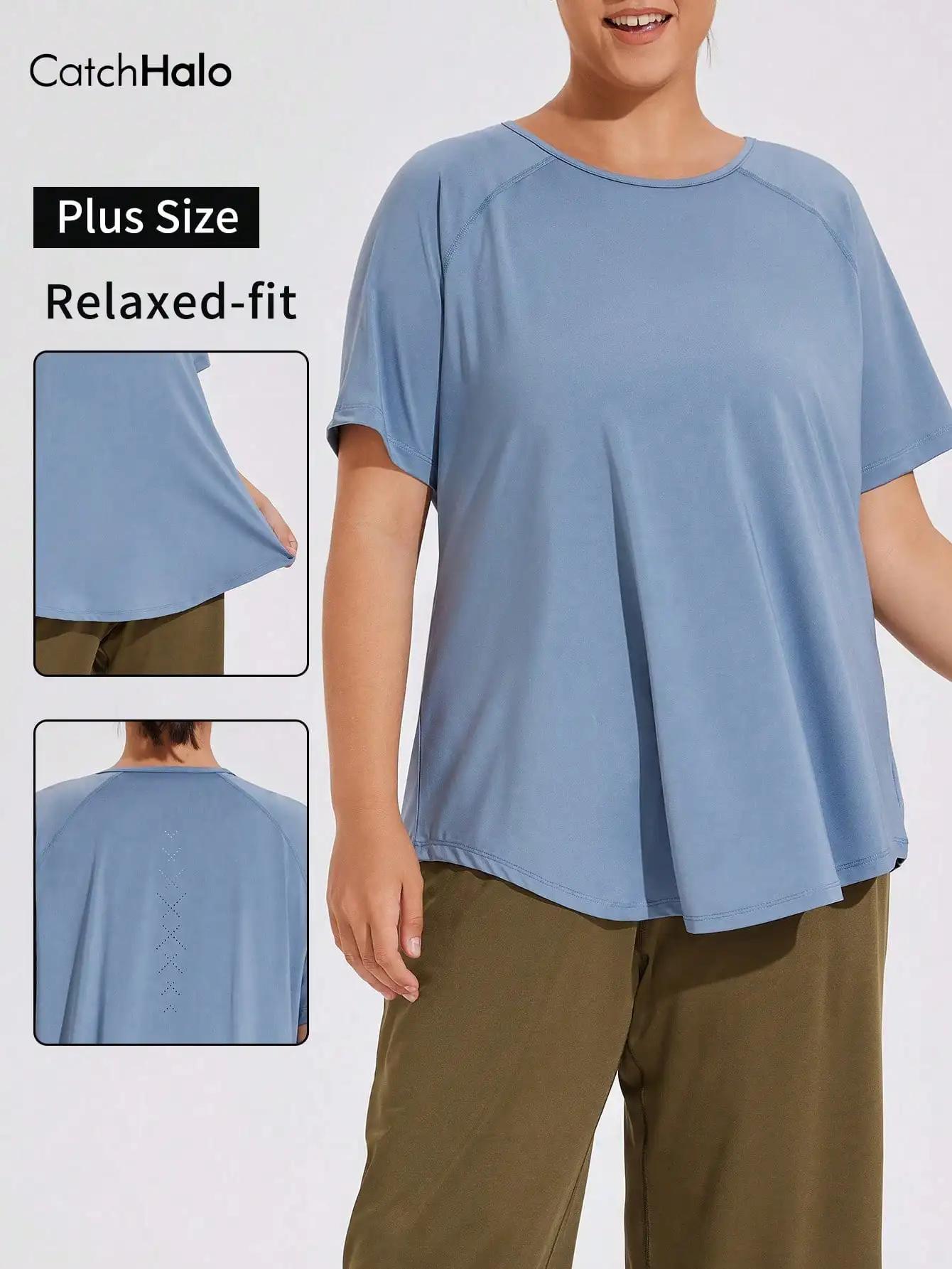 T-shirt de sport grande taille pour femme – Haut de gym à coupe décontractée