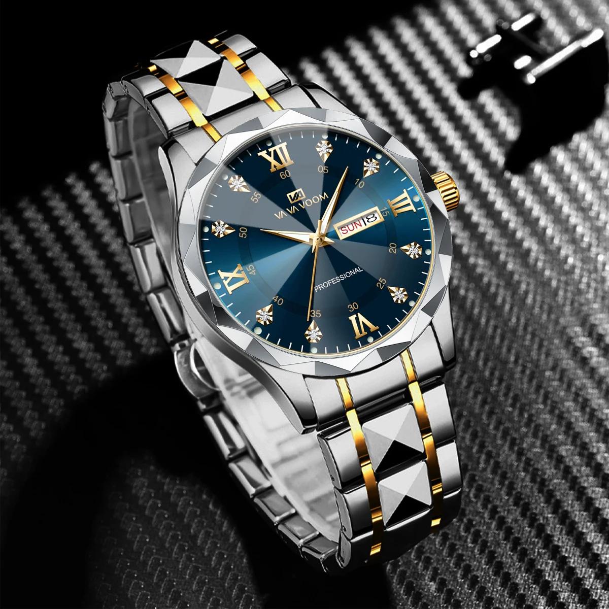 Montre de luxe en acier inoxydable pour homme
