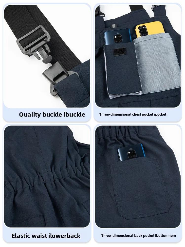 Pantalon de travail avec Logo personnalisé pour les deux sexes, salopette à grandes poches, pantalon décontracté, uniforme de Protection du travail industriel