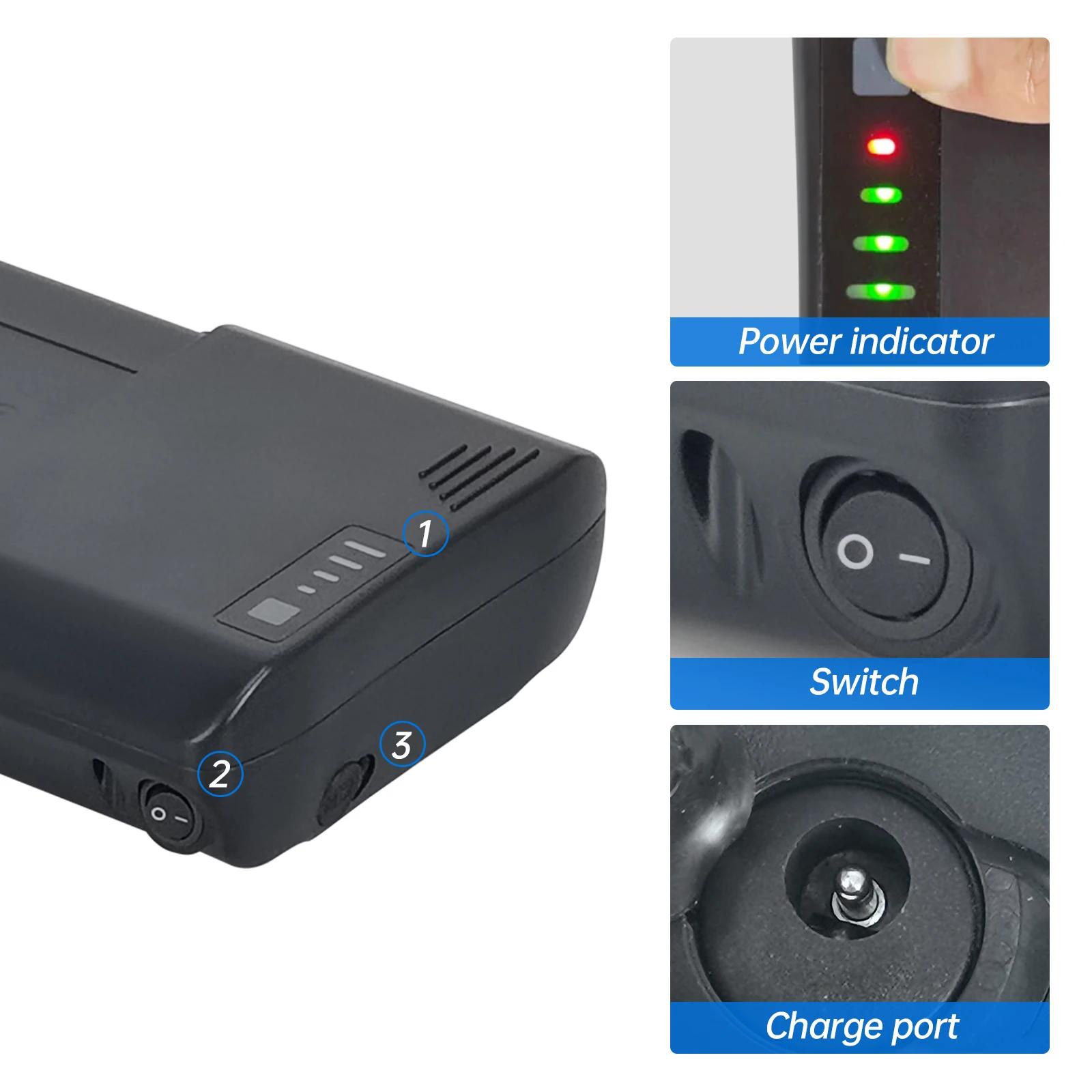 Batterie de vélo électrique de support arrière 36v 8.8ah 10.4ah 11.6ah 14ah avec chargeur BMS 36v lithium ion akku pour 350w 500w