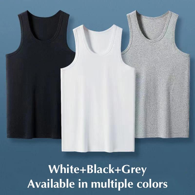 Maillot de musculation pour homme, vêtements d'été, grande taille, noir, blanc, gris