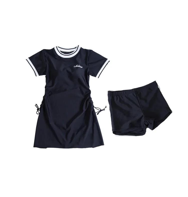 Maillot de bain une pièce femme sexy ventre couvrant - Manches courtes style coréen pour printemps chaud