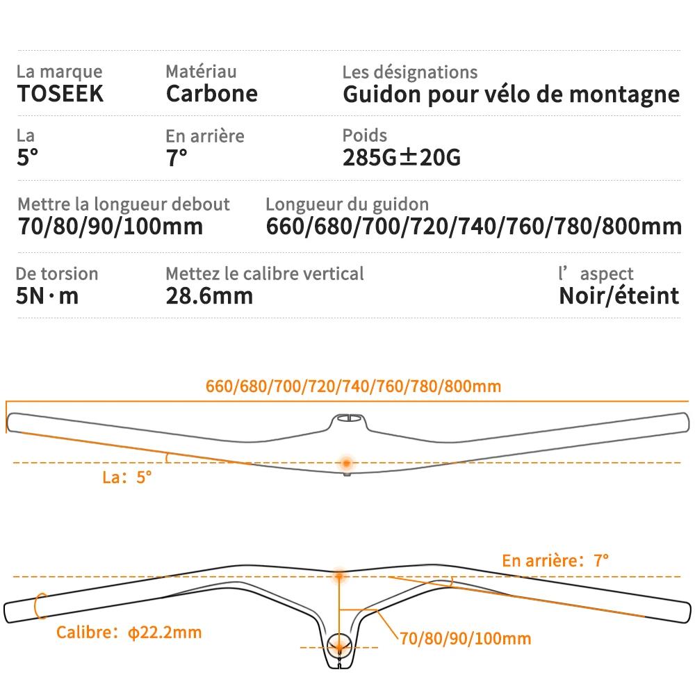 TOSEEK – guidon et tige de vtt intégrés en carbone