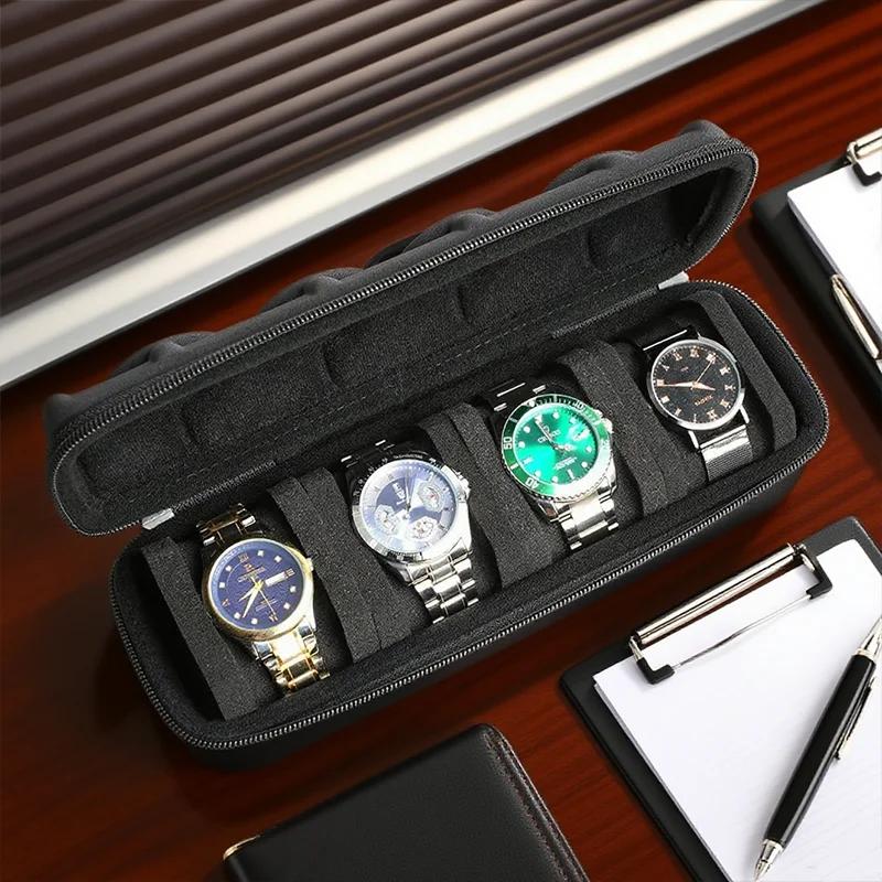Boîte à montres portable 6/10 emplacements, étui de voyage étanche pour organiser et transporter les montres