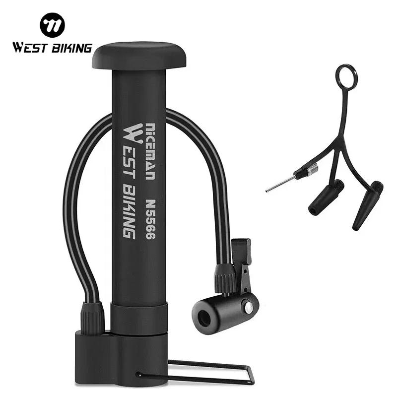 WEST BIKING-Pompe à air manuelle 80 PSI pour vélo et VTT, gonfleur de ballon, assujetSchrader, accessoires de cyclisme