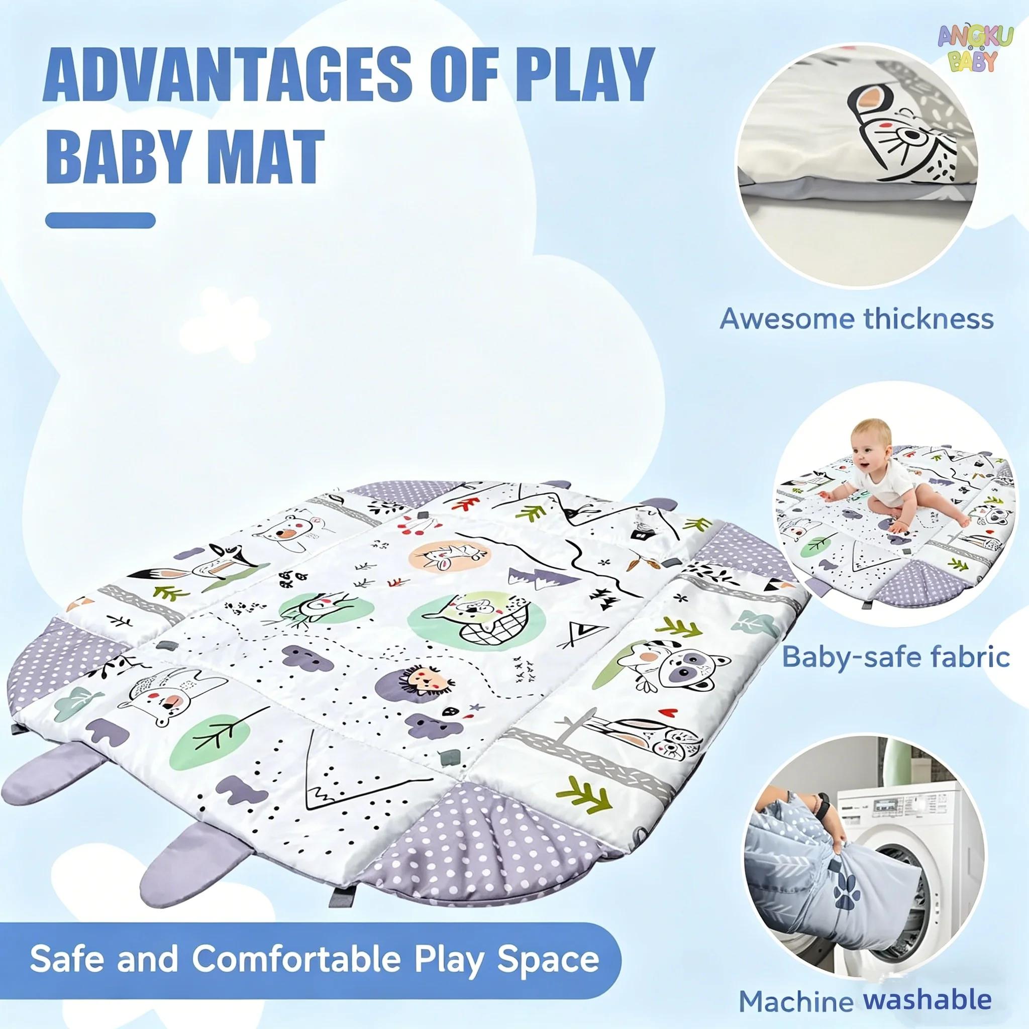Tapis de jeu pour bébé 4 en 1 avec jouets détachables pour le développement du bébé, gymnase éducatif pour bébés, facile à installer et à nettoyer, tapis pour bébés