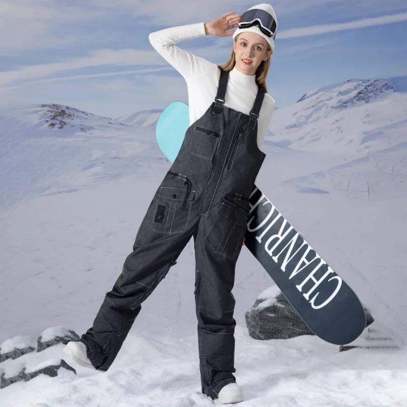 Pantalon de ski pour hommes et femmes, coupe-vent, imperméable, pantalon de neige épais, sports de plein air, snowboard, pantalon en jean respirant