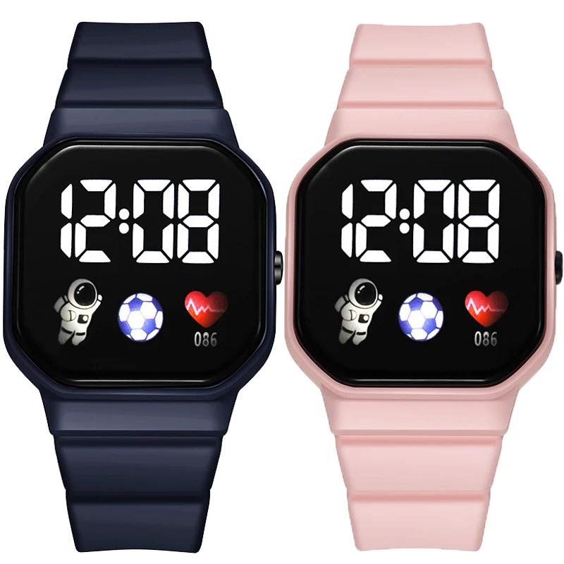 Montre de Sport numérique LED pour enfants, bracelet en Silicone, étanche, électronique, cadeaux pour garçons et filles