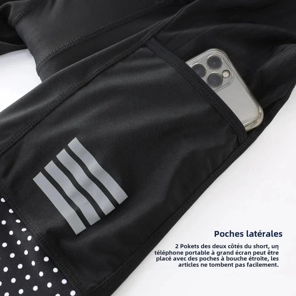 KEMALOCE short de cyclisme hommes blanc noir & gris & rouge Gel Pad été vélo Shorts course sur route Compression réfléch