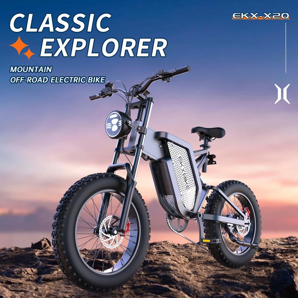 EKX X20 vélo électrique montagne cyclomoteur Ebike 20 pouces gros pneu 2000W 48V 35AH hommes route EBikes vélo électrique pour adultes E BIKE Sans TVA