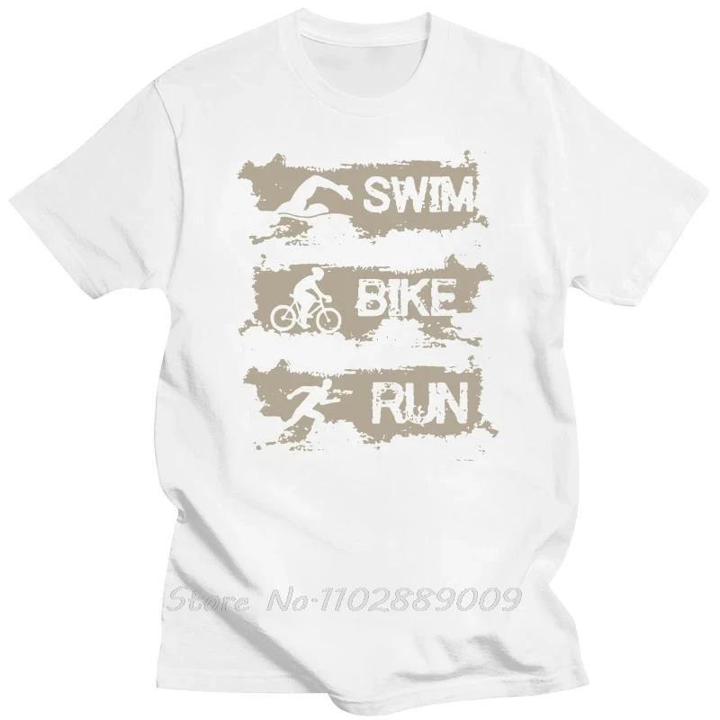Triathlon natation vélo course Triathlète T-Shirt coton T-Shirt Streetwear cadeaux d'anniversaire Fitness T-Shirt unisexe hauts hommes vêtements