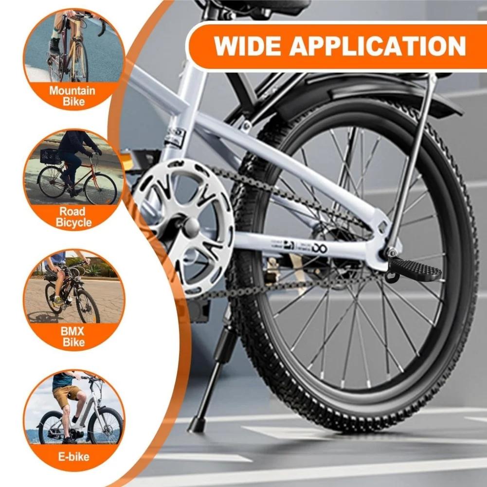 Pédale arrière de vélo pour vélo électrique, conception pliable, matériau en alliage d'aluminium, motif antidérapant, large Application