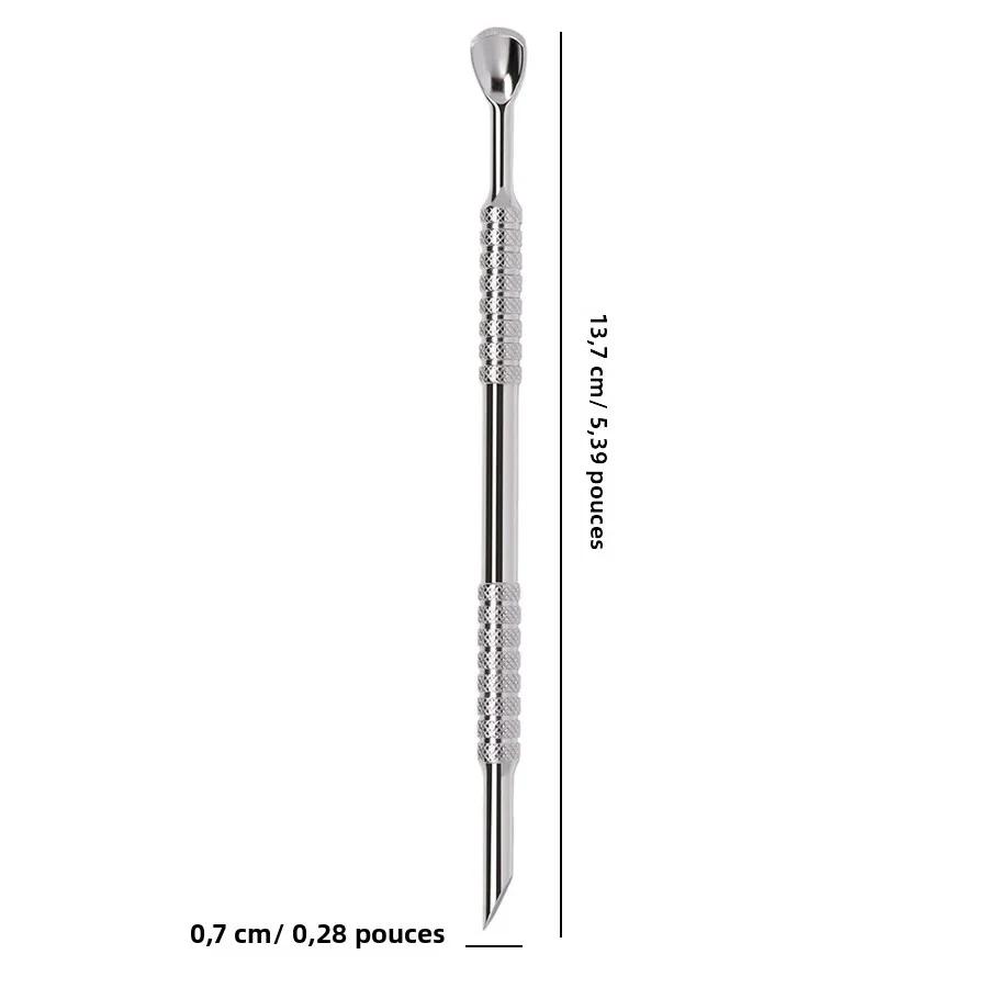 Poussoir à cuticules à sabot coudé à Double tête